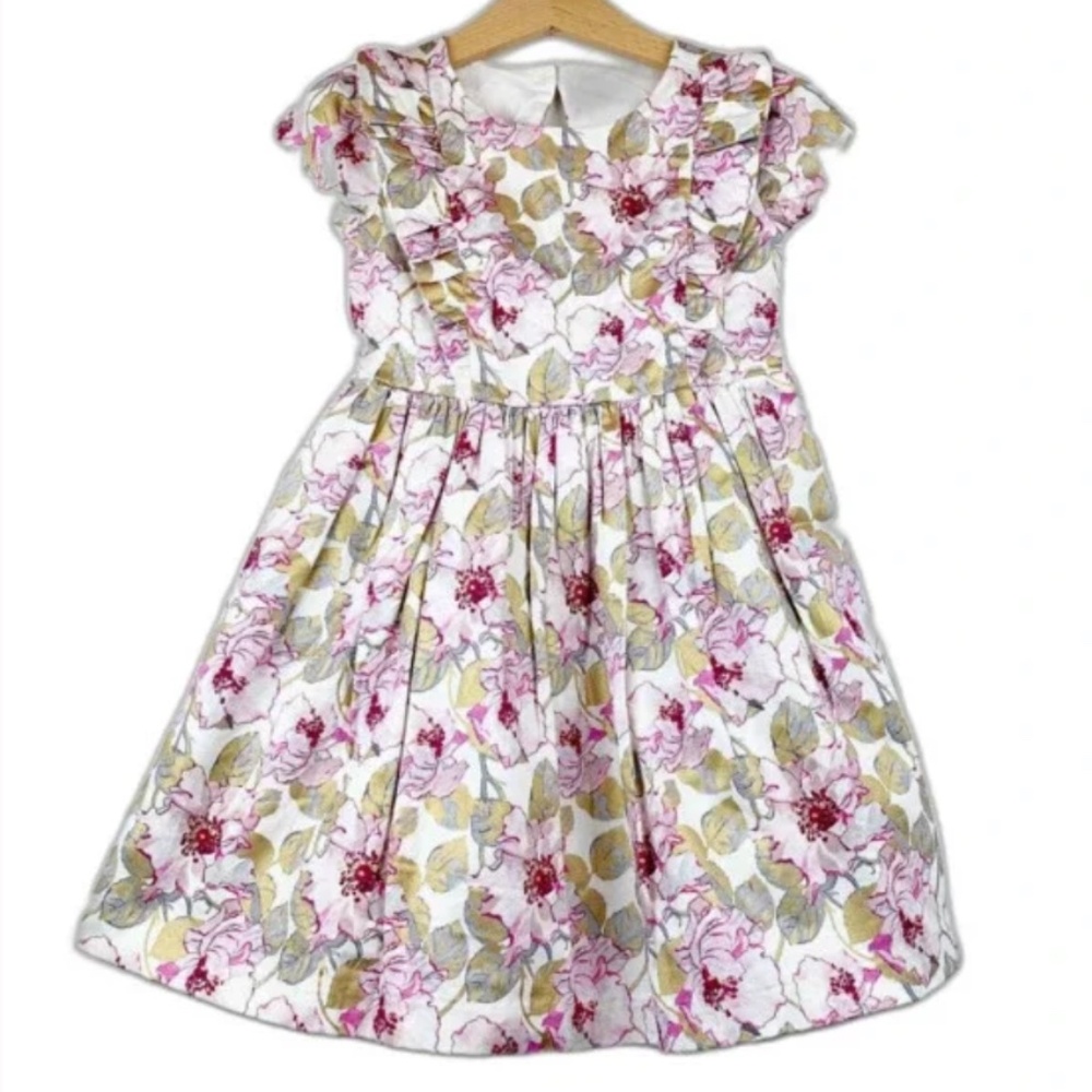 Janie & Jack Pink Floral Pleated Dress Size 3 NWT Flower Girl Wedding - Picture 1 of 1